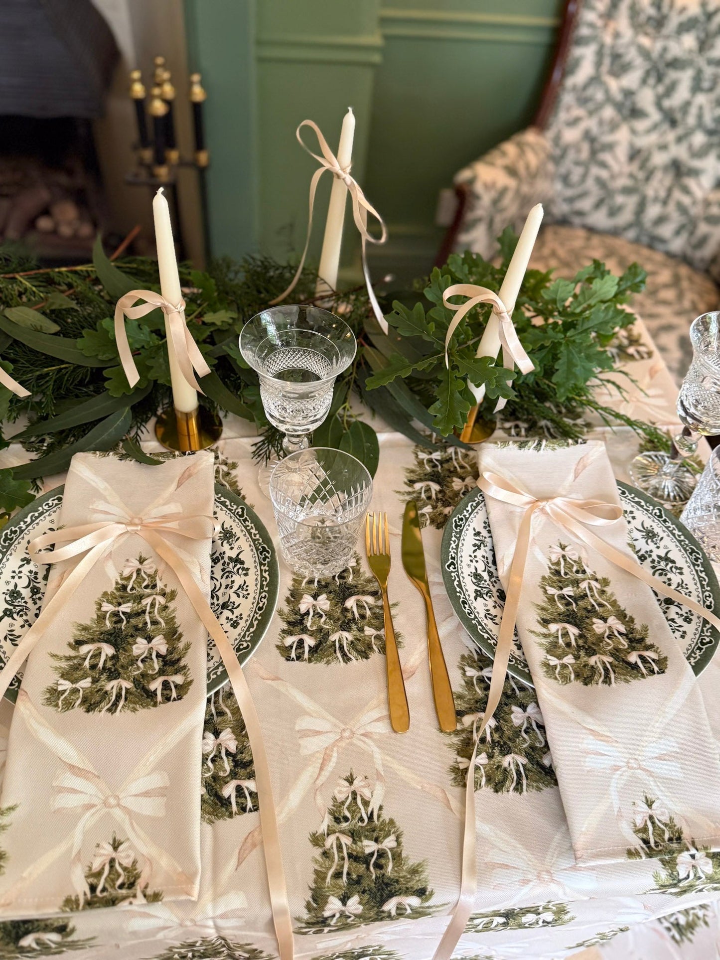 Forest of Cream Tablecloth - Despatching November