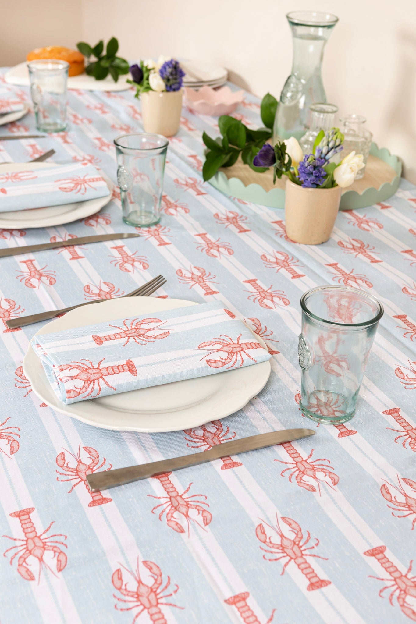 Striped Lobster Tablecloth