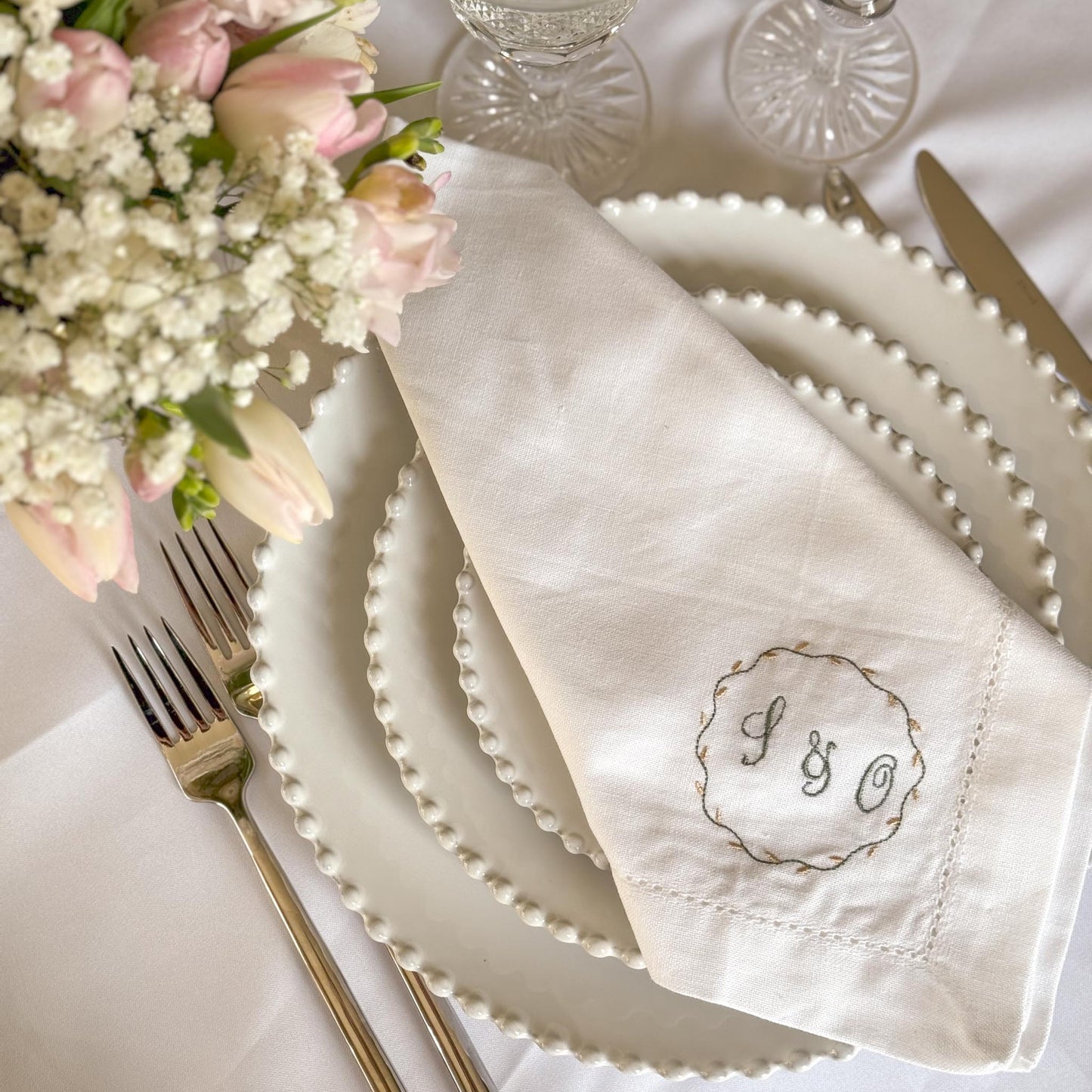 Personalised Circular Border Napkin
