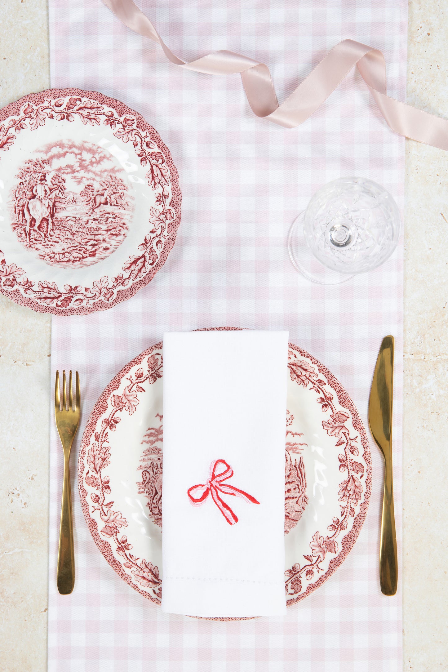 The Belle Bow Embroidered Napkins (Pair)