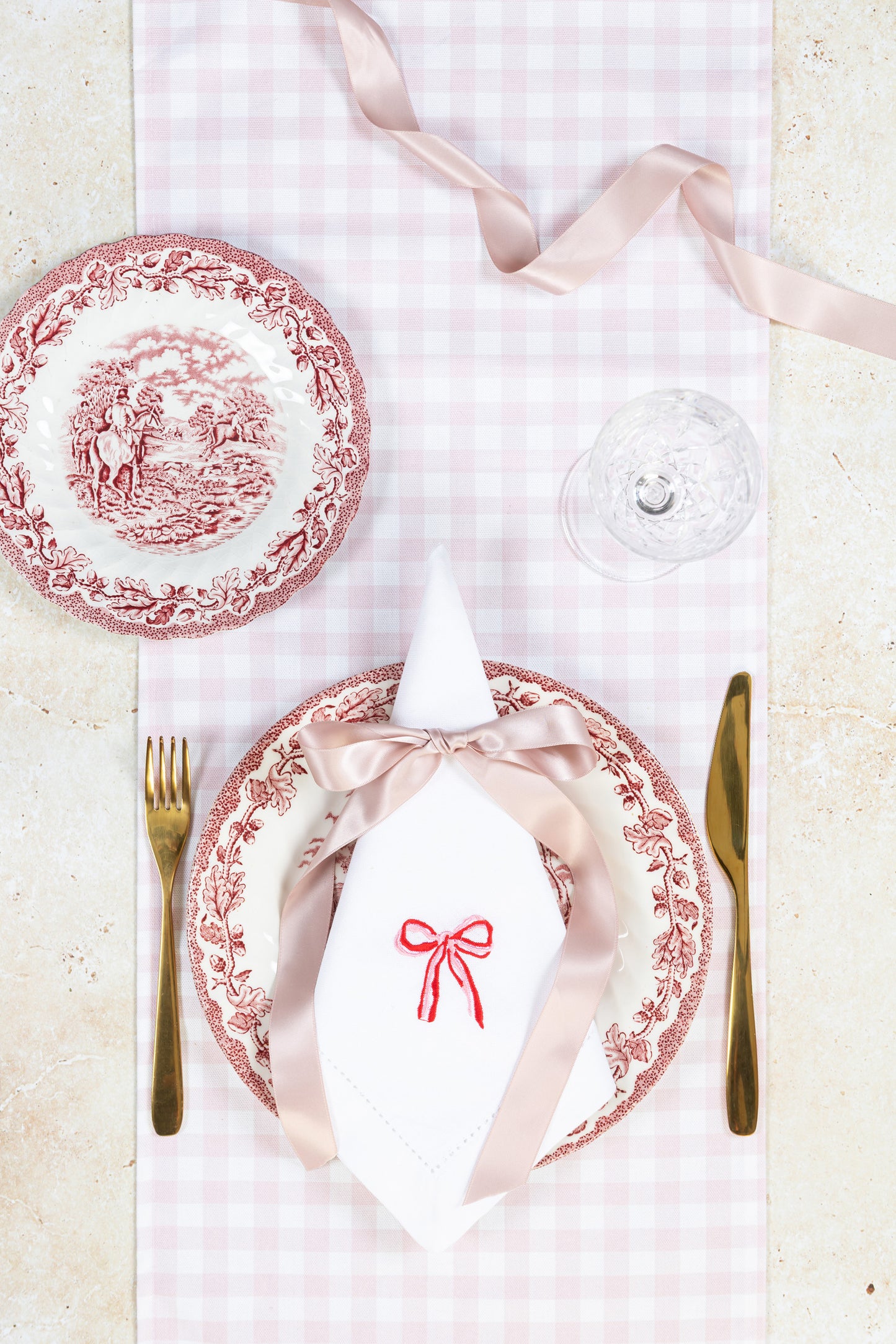 The Belle Bow Embroidered Napkins (Pair)