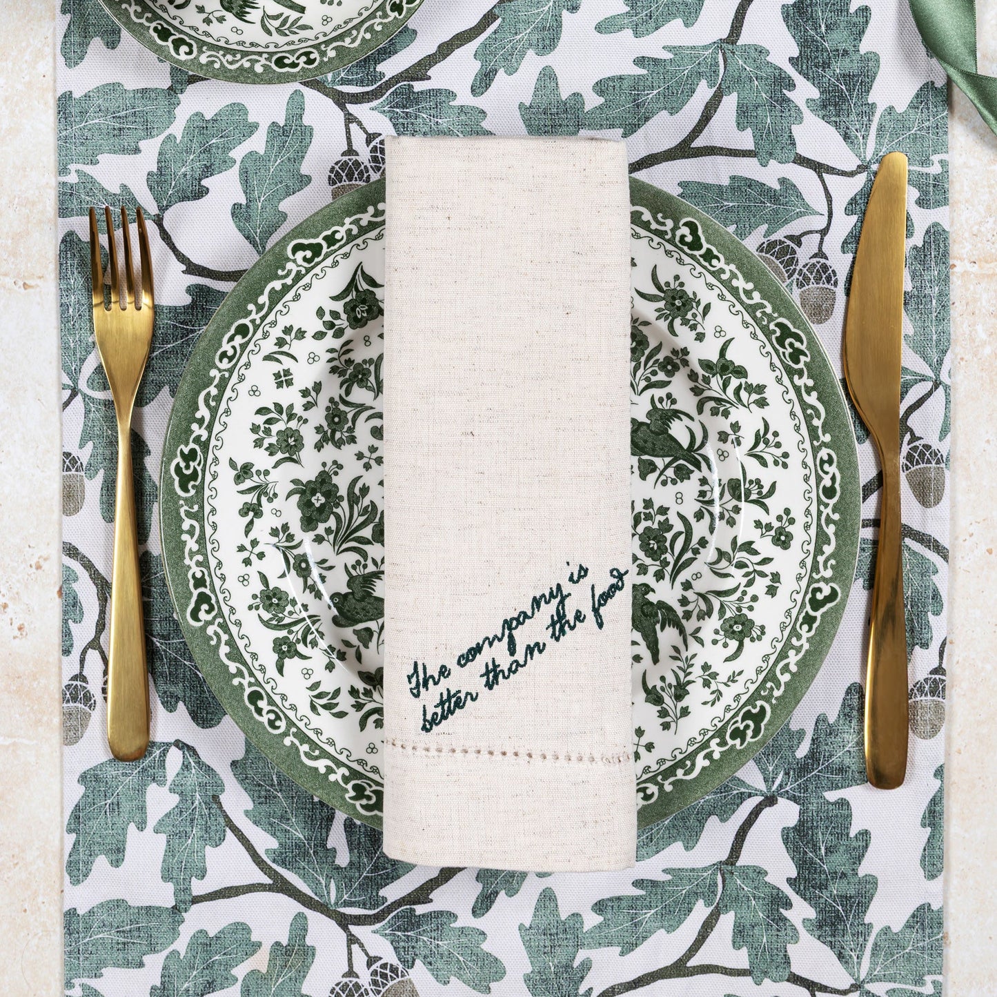 The Company Is Better Than The Food Linen Napkins (Pair)