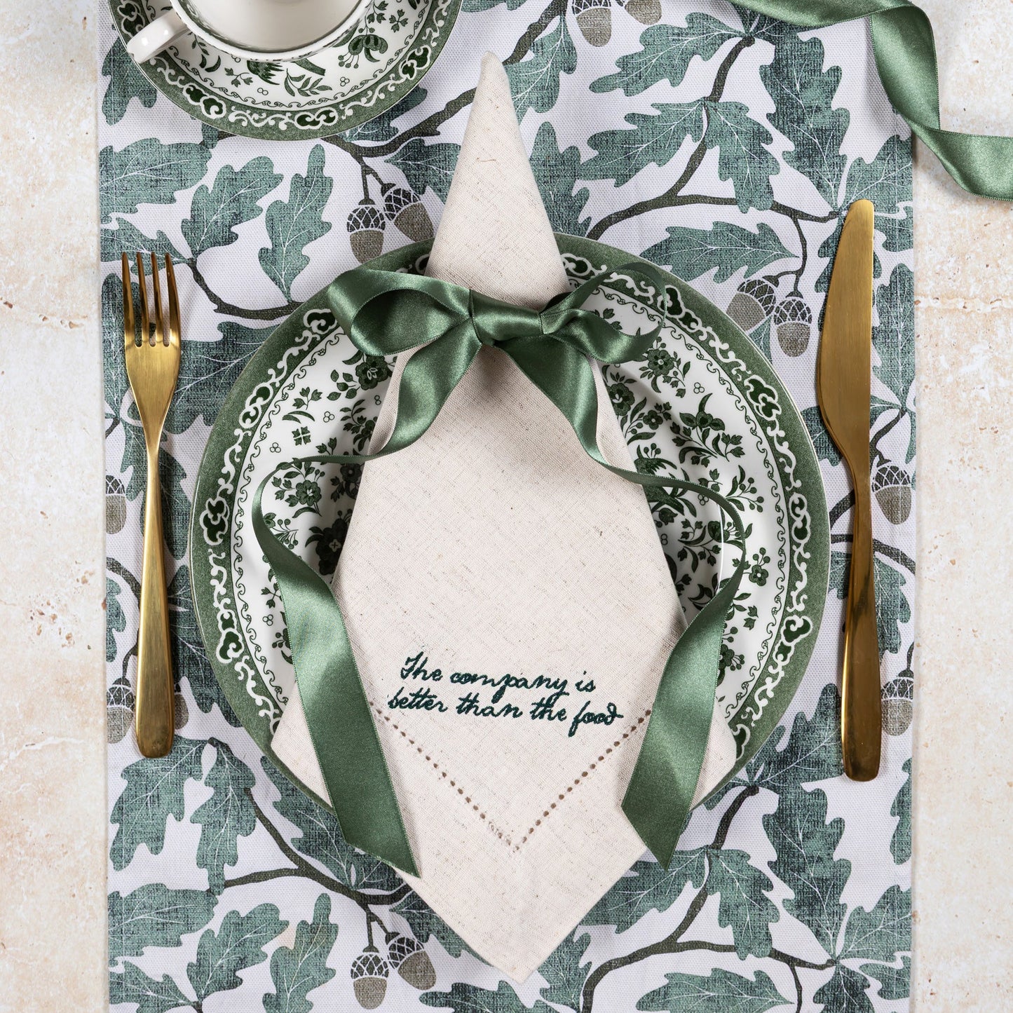 The Company Is Better Than The Food Linen Napkins (Pair)