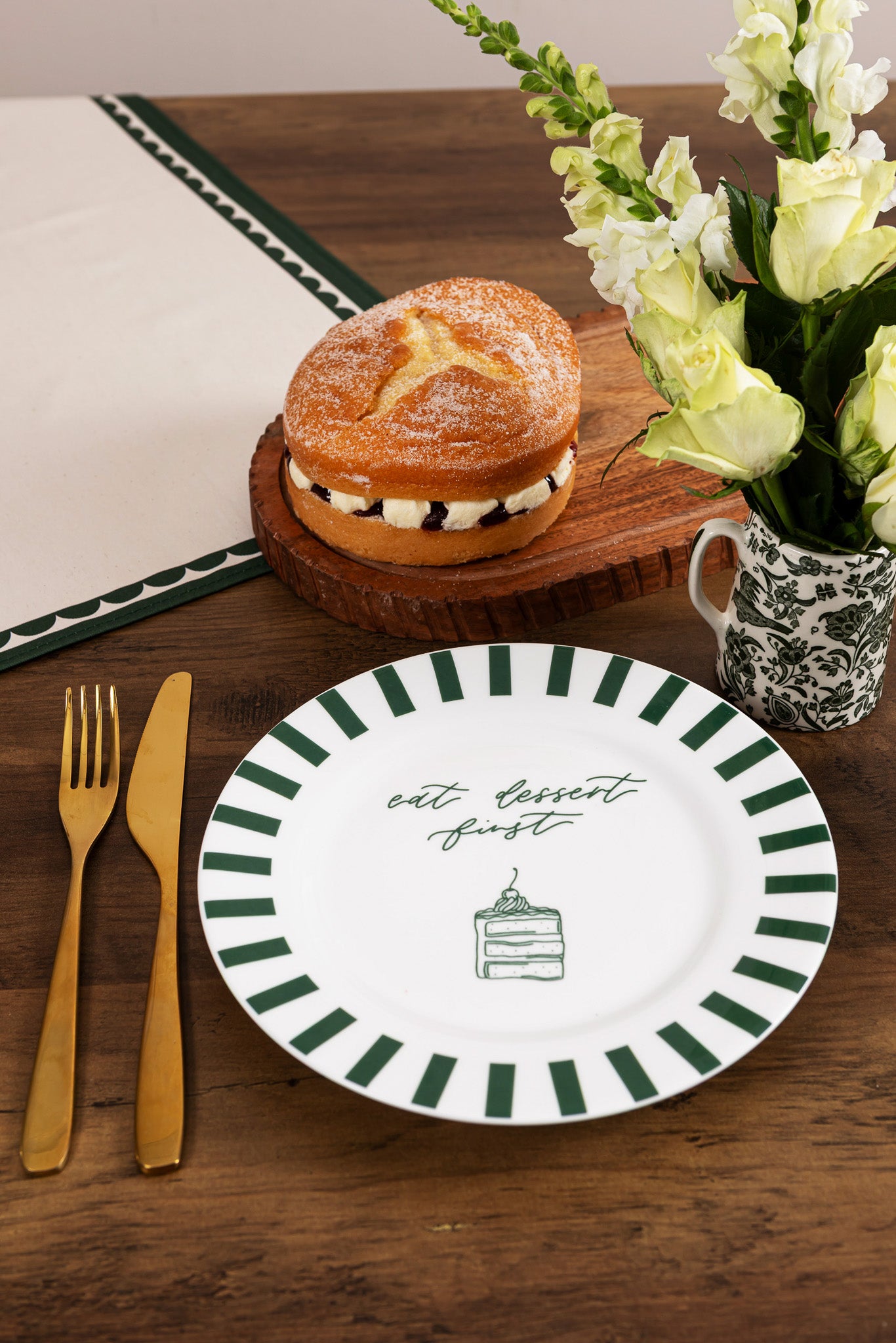 Eat Dessert First Bone China Plate