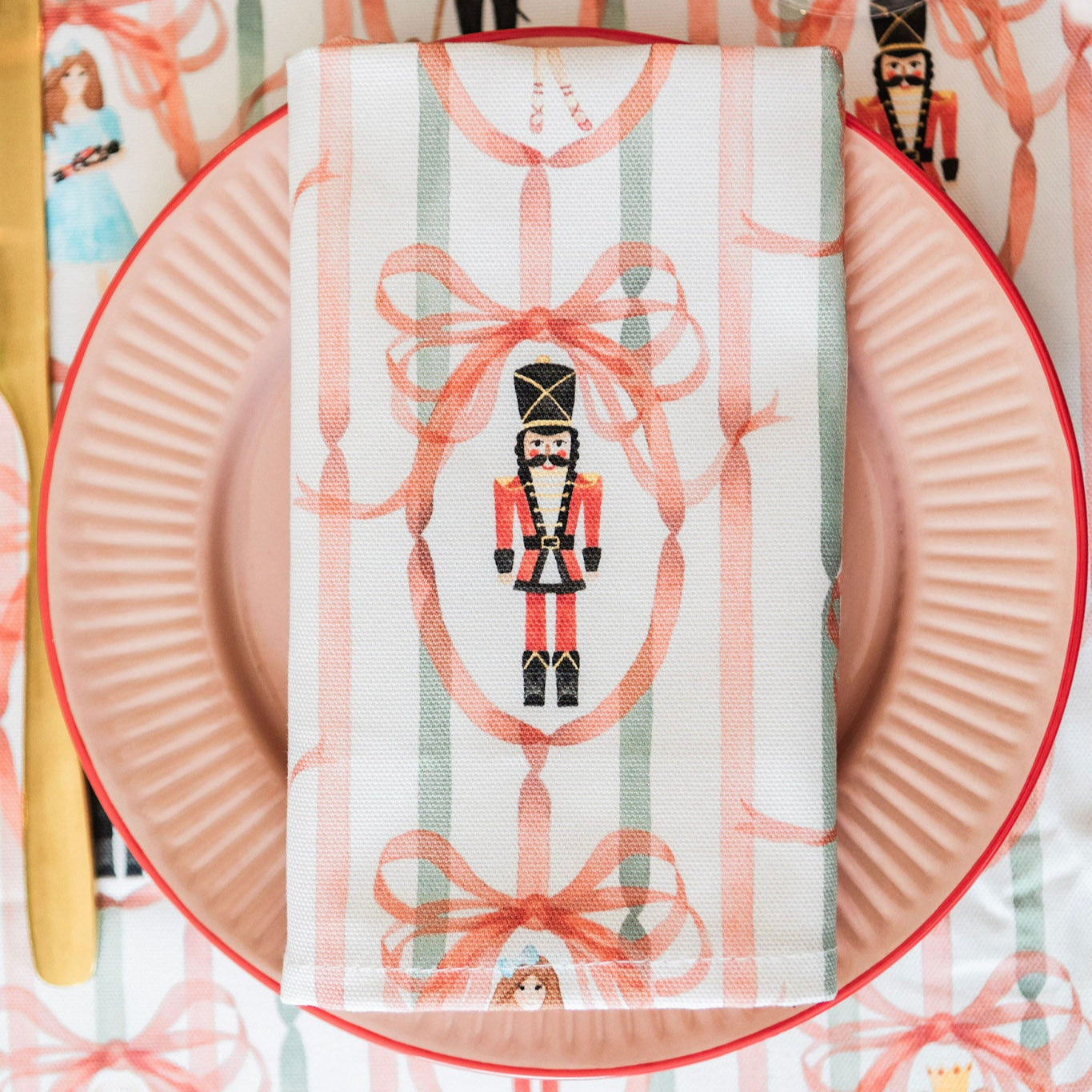 Candied Nutcracker Napkin (Pair)
