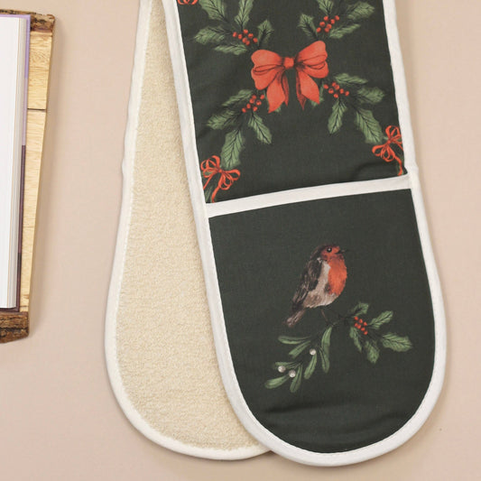 Green Garlands Oven Glove