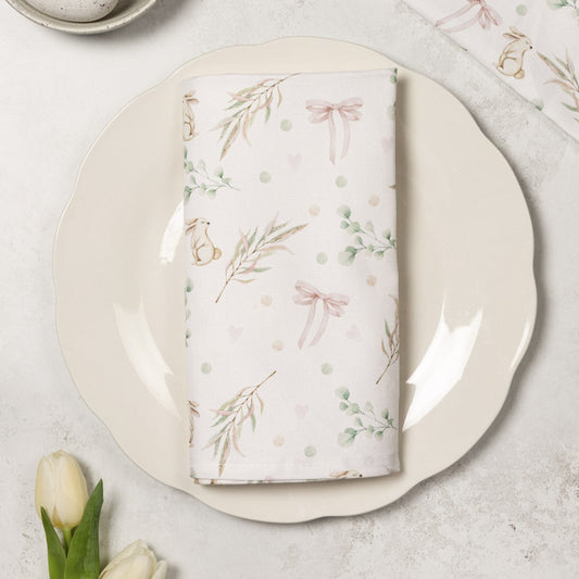 Bunnies and Bows Napkins (Pair)