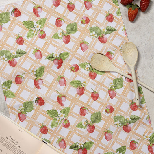 Strawberry Picnic Tea Towel