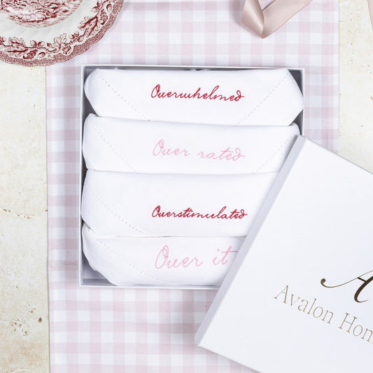 The Overwhelmed Collection - Embroidered Napkin Gift Set