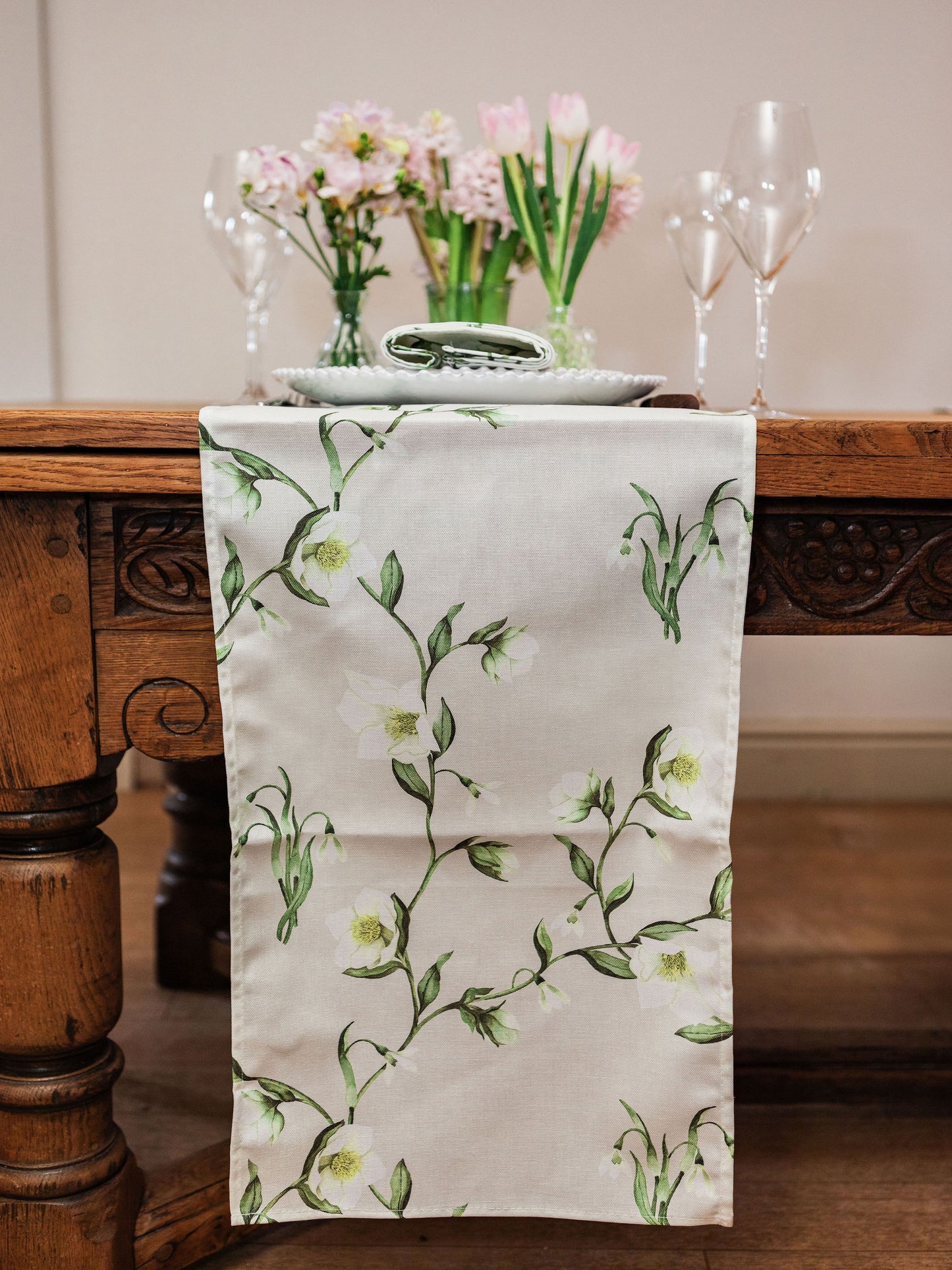 Snowdrop and Hellebore Table Runner
