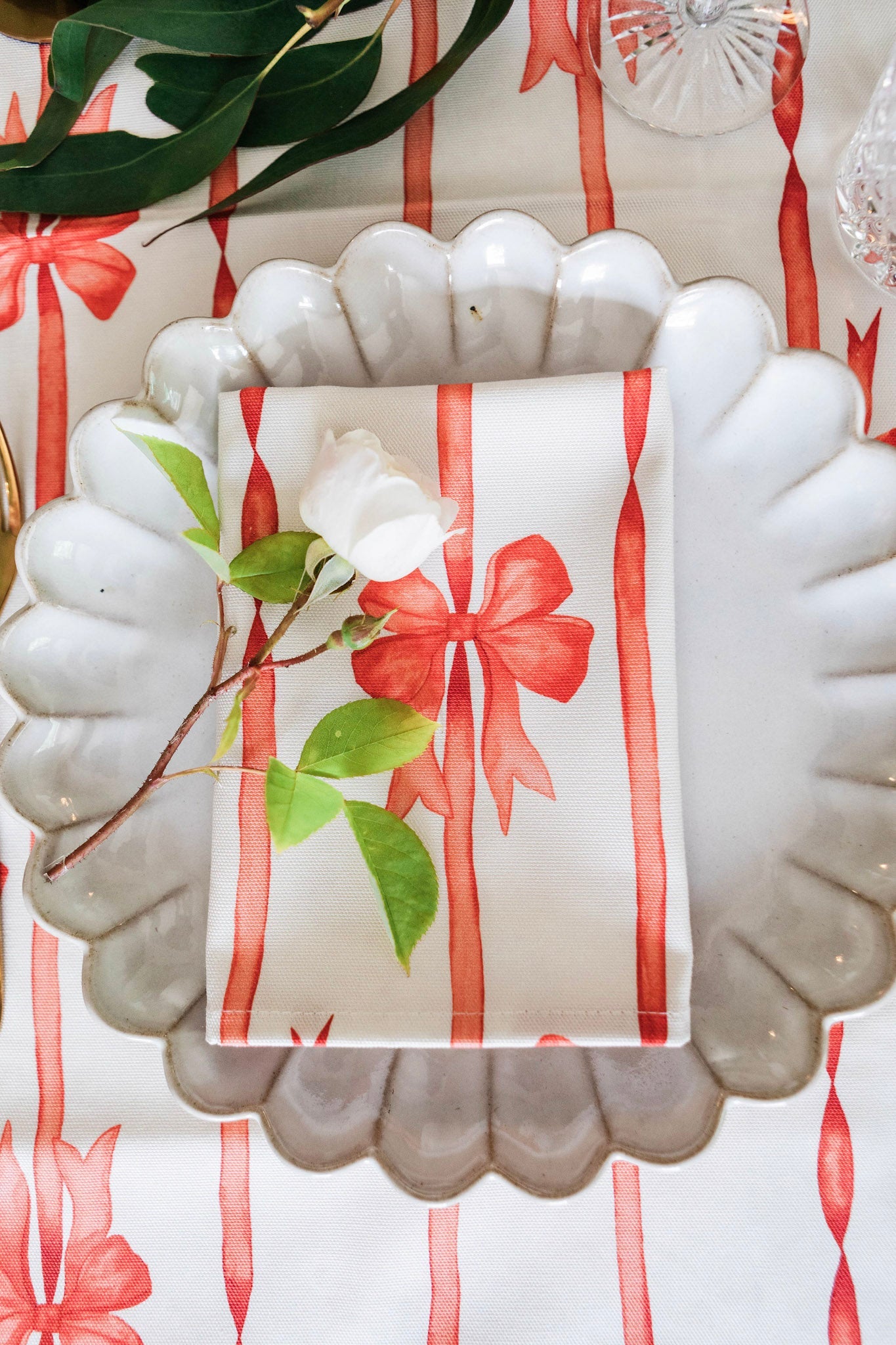 Red Ribbons Napkin (Pair)