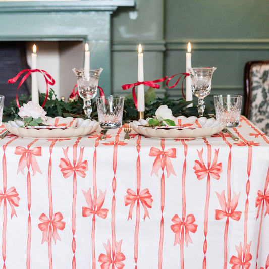 Red Ribbons Tablecloth