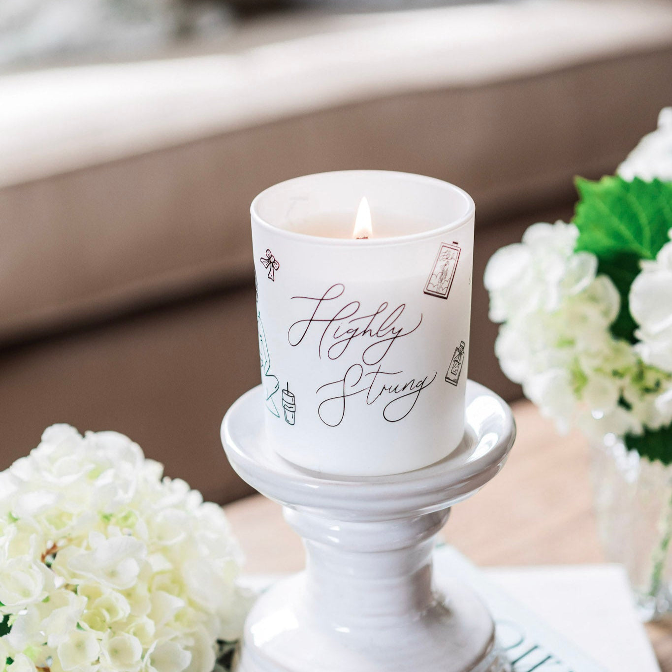 Highly Strung Natural Wax Glass Candle - PREORDER