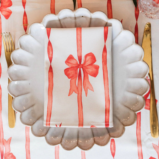 Red Ribbons Napkin (Pair)