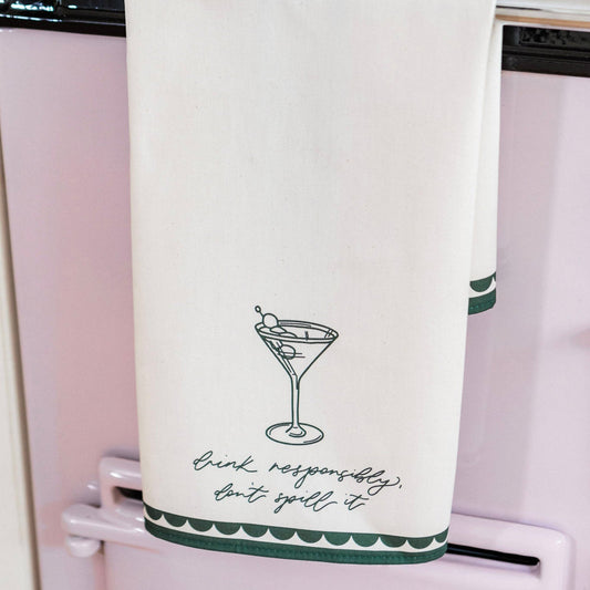 Drink Responsibly, Don't Spill Tea Towel