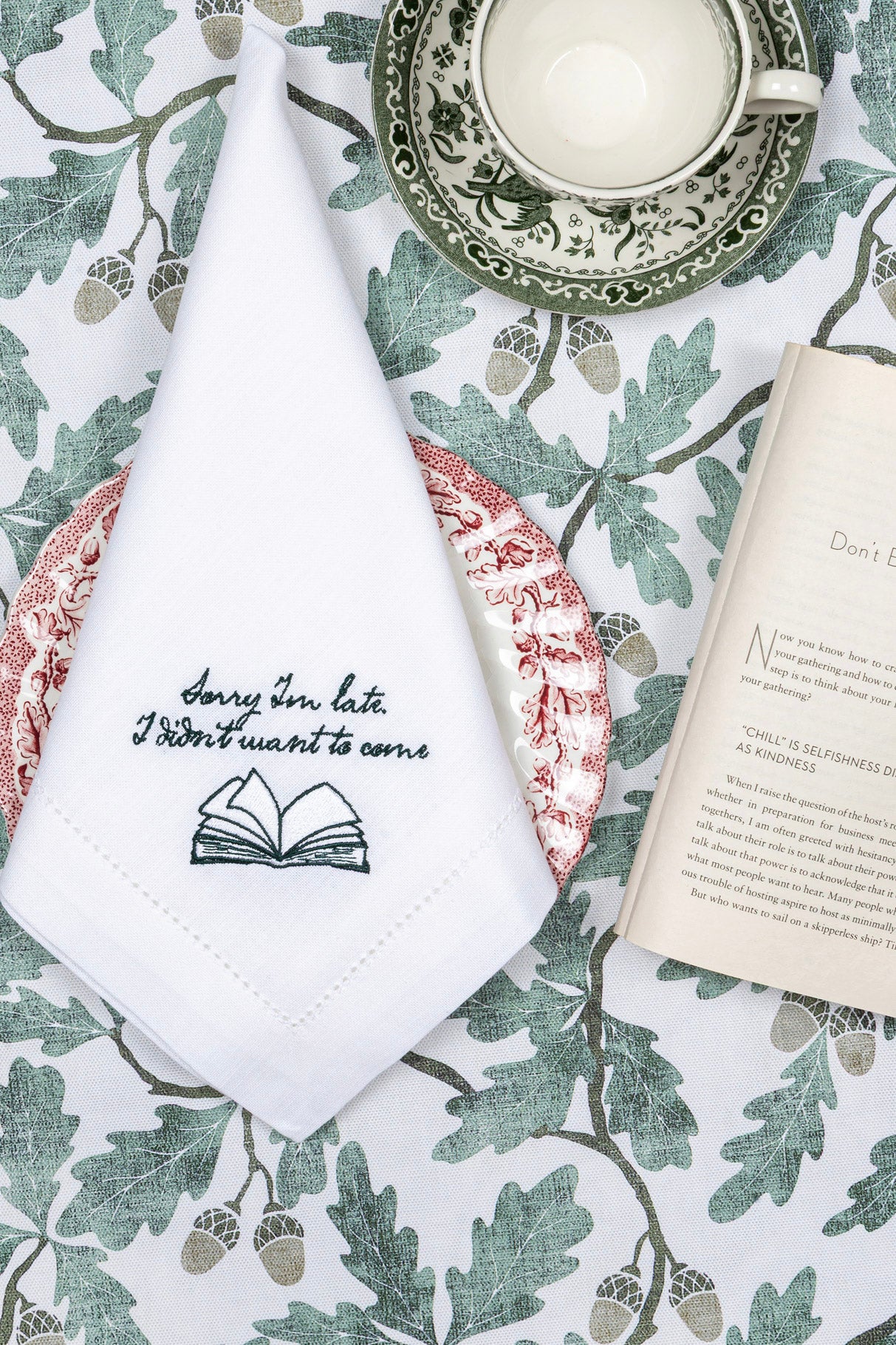 The Bookish Collection - Embroidered Napkin Gift Set