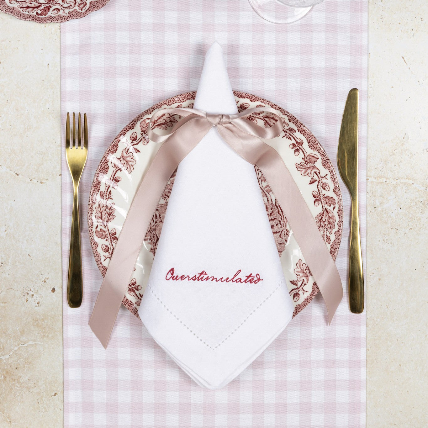 The Overwhelmed Collection - Embroidered Napkin Gift Set