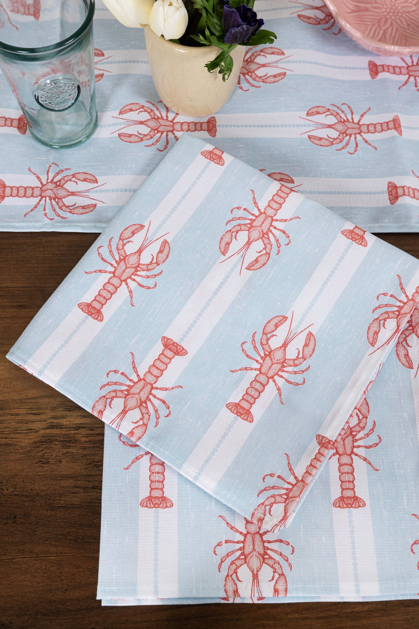 Striped Lobster Napkins (Pair)