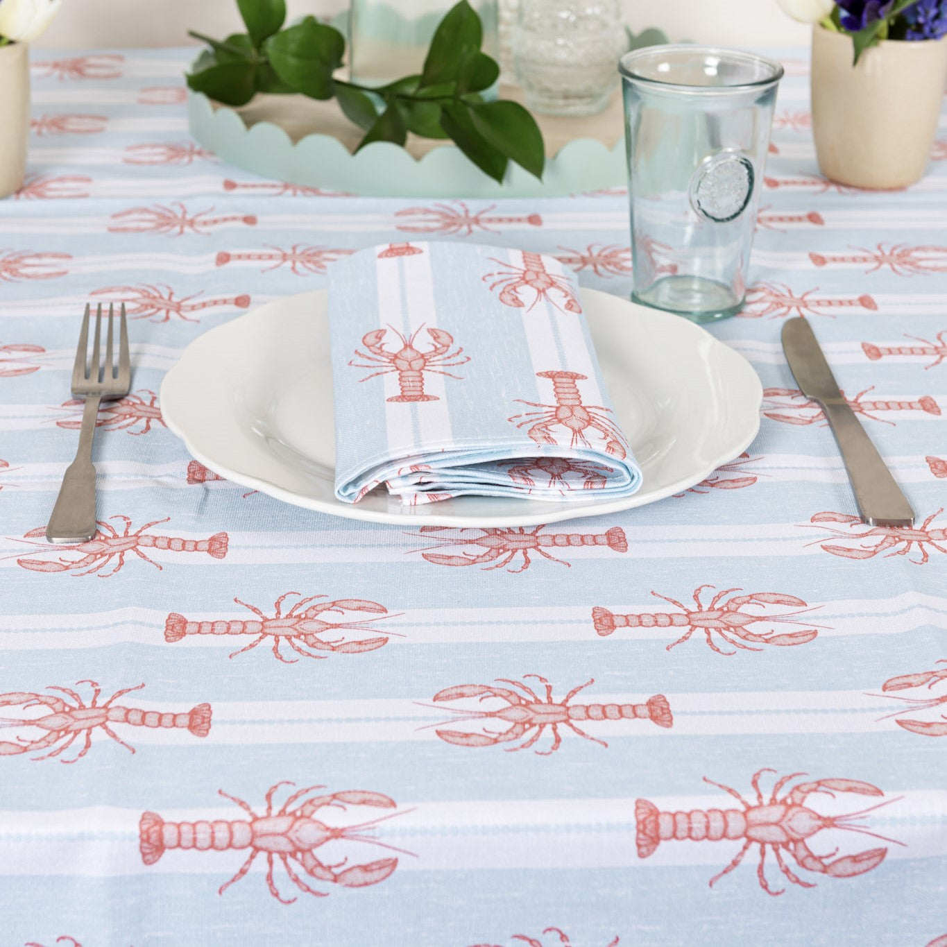 Striped Lobster Tablecloth
