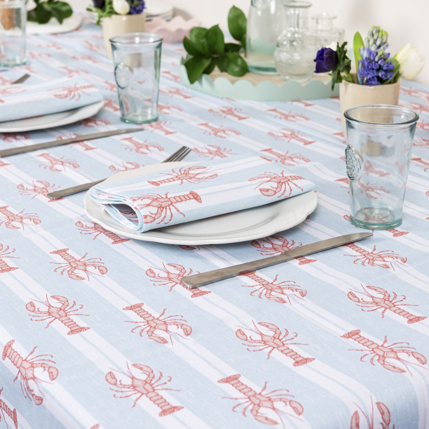 Striped Lobster Tablecloth