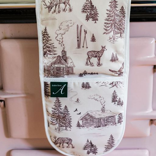 Festive Toile - Burgundy Oven Glove