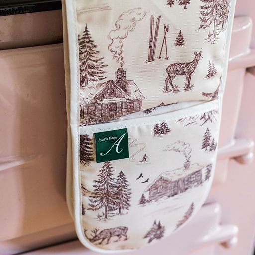 Festive Toile - Burgundy Oven Glove
