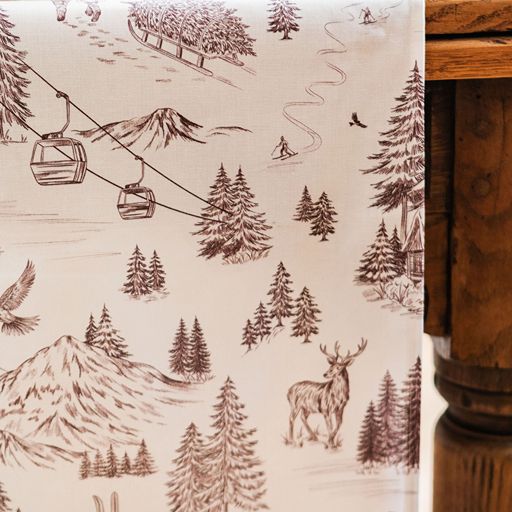 Festive Toile - Burgundy Table Runner