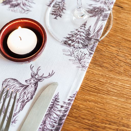 Festive Toile - Burgundy Table Runner