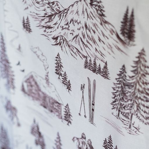 Festive Toile - Burgundy Tablecloth