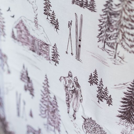 Festive Toile - Burgundy Tablecloth