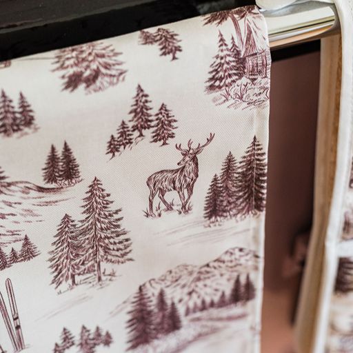 Festive Toile - Burgundy Tea Towel