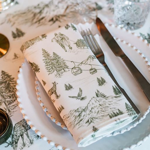 Festive Toile - Forest Napkin (Pair)