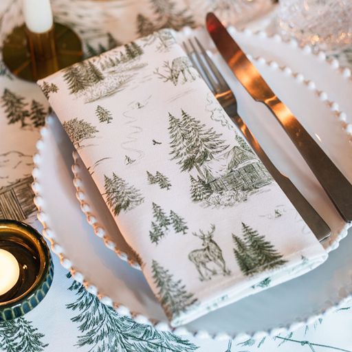 Festive Toile - Forest Napkin (Pair)