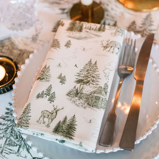 Festive Toile - Forest Napkin (Pair)