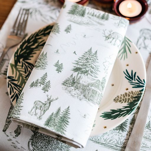 Festive Toile - Forest Napkin (Pair)