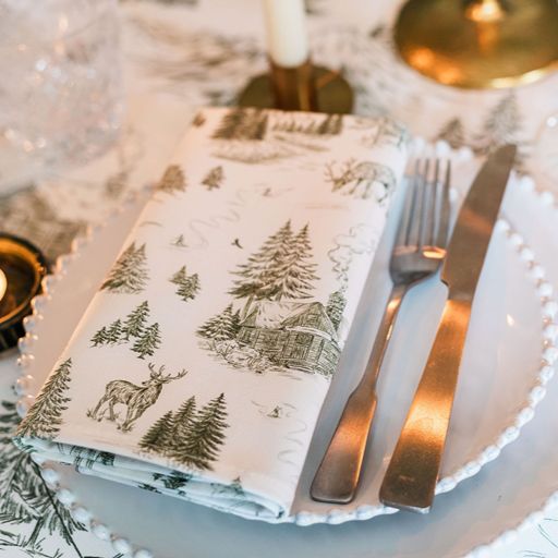 Festive Toile - Forest Napkin (Pair)