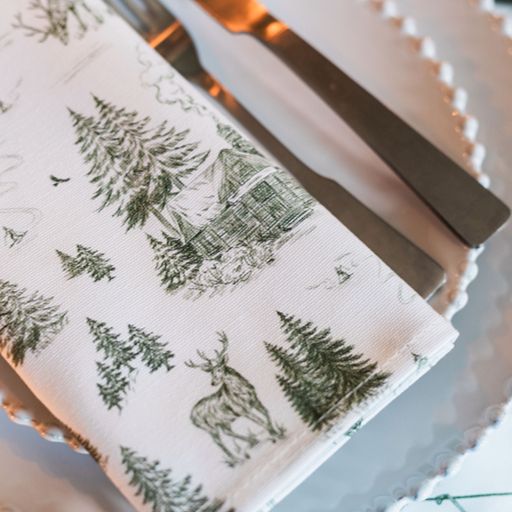 Festive Toile - Forest Napkin (Pair)