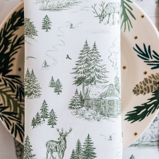 Festive Toile - Forest Napkin (Pair)
