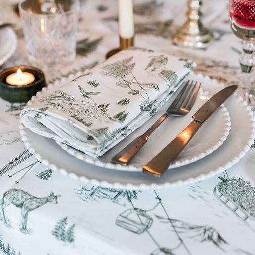 Festive Toile - Forest Tablecloth