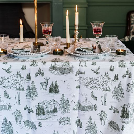 Festive Toile - Forest Tablecloth