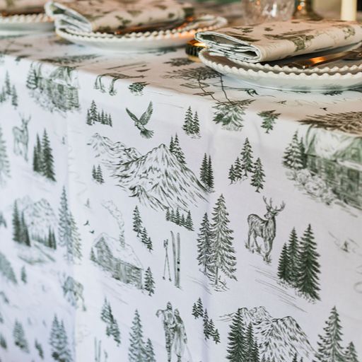 Festive Toile - Forest Tablecloth