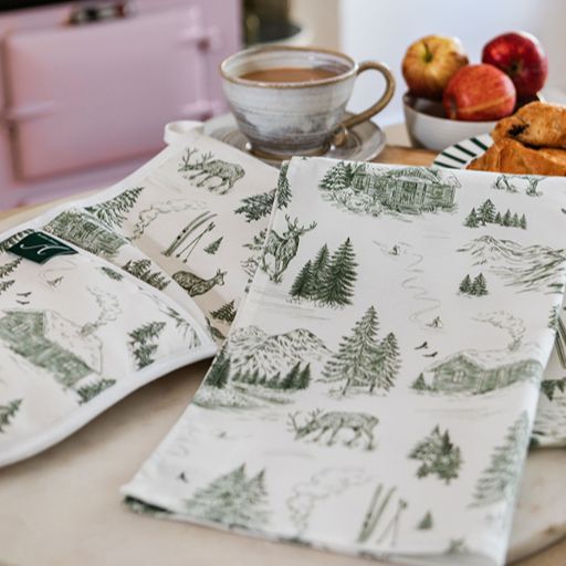 Festive Toile - Forest Tea Towel