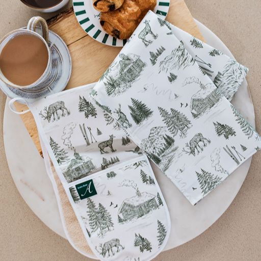 Festive Toile - Forest Tea Towel