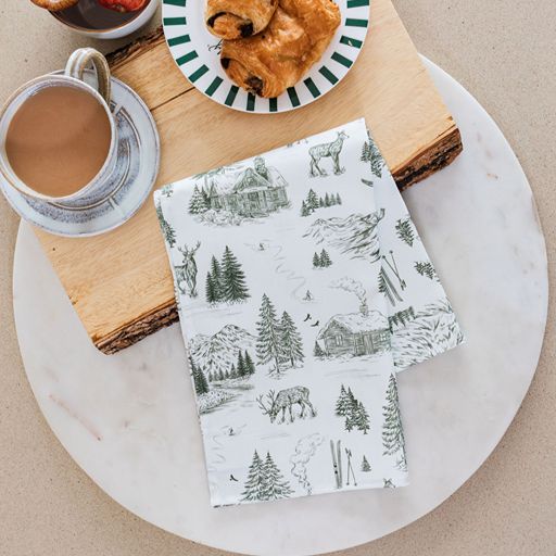 Festive Toile - Forest Tea Towel