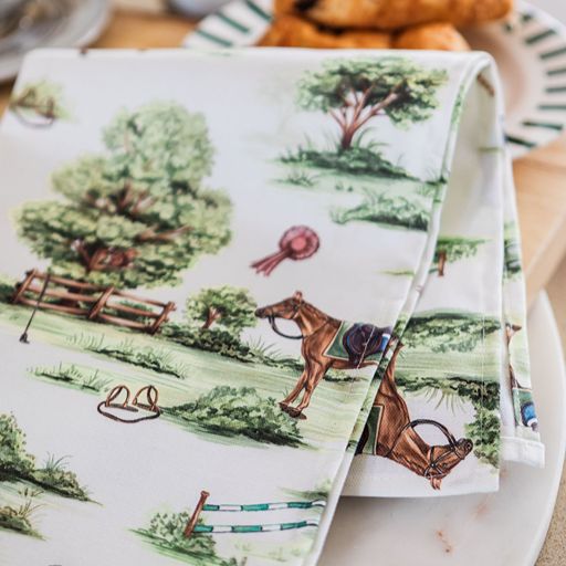 Horse Girl Chic Tea Towel