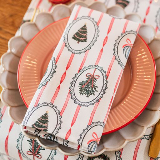 Stripe the Halls Napkin (Pair) - Shipping September
