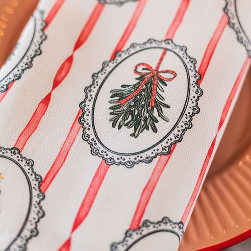 Stripe the Halls Napkin (Pair) - Shipping September