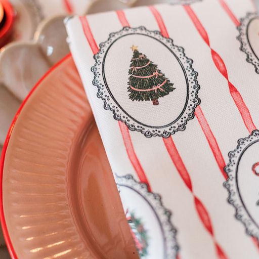 Stripe the Halls Napkin (Pair) - Shipping September
