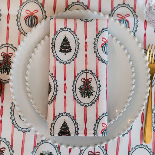 Stripe the Halls Napkin (Pair) - Shipping September