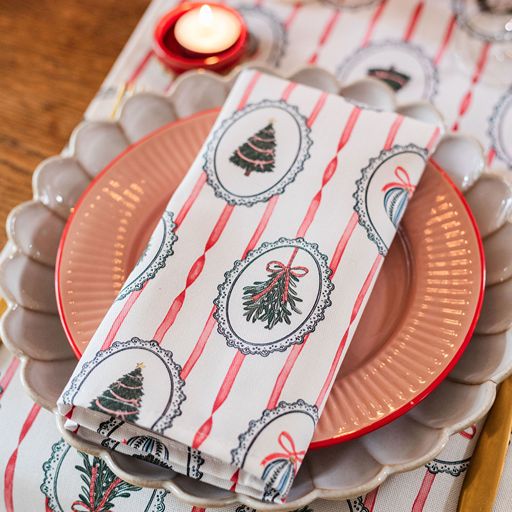 Stripe the Halls Napkin (Pair) - Shipping September